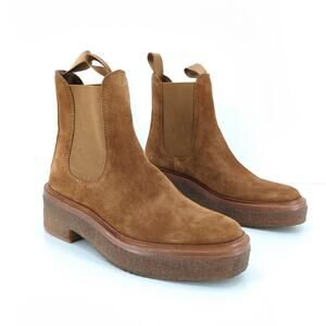 Loeffler Randall Women 5.5 Raquel Chelsea Boots Brown Platform Suede NEW FLAW